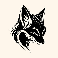 Fox vector for logo or icon, drawing Elegant minimalist style,abstract style Illustration