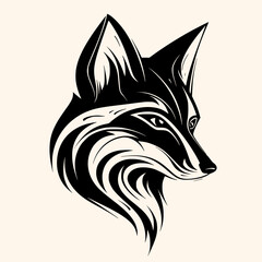 Fox vector for logo or icon, drawing Elegant minimalist style,abstract style Illustration