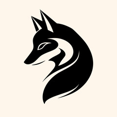 Fox vector for logo or icon, drawing Elegant minimalist style,abstract style Illustration