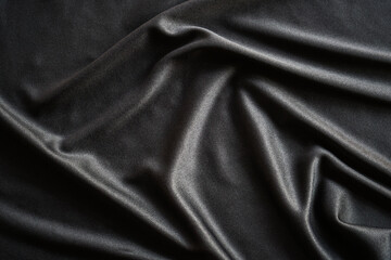 Black shiny fabric texture can be use as background