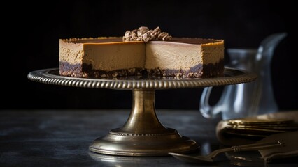 Chocolate Peanut Butter Cheesecake | Generative AI Image