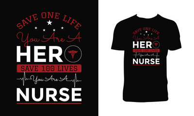 Nurse Typography Vector T Shirt Design. 