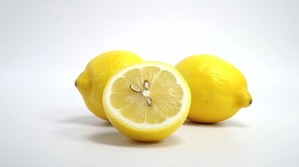 Lemonade fruit isolated on white background created with generative AI technology
