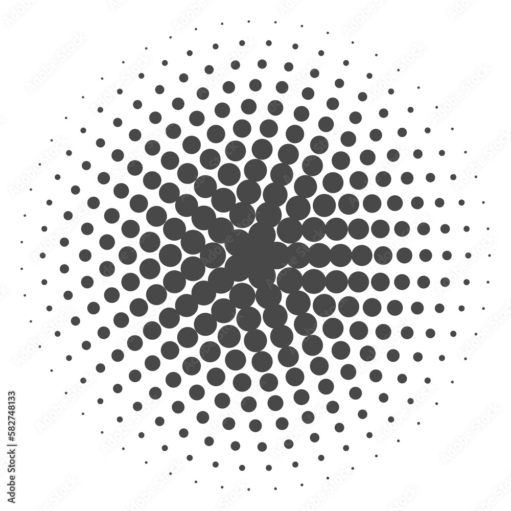 Poster circle dots with halftone pattern. round gradient background. element with gradation points texture.