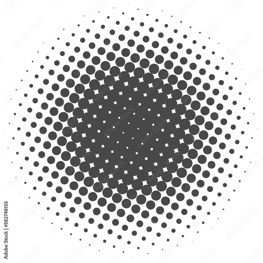 Poster circle dots with halftone pattern. round gradient background. element with gradation points texture.
