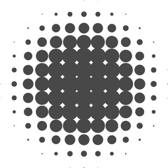 Circle dots with halftone pattern. Round gradient background. Element with gradation points texture. Abstract geometric shape