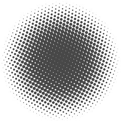 Circle dots with halftone pattern. Round gradient background. Element with gradation points texture. Abstract geometric shape