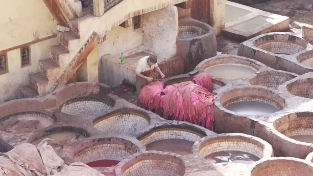 Fez, Morocco, North Africa, 2022 - Leather Tannery 