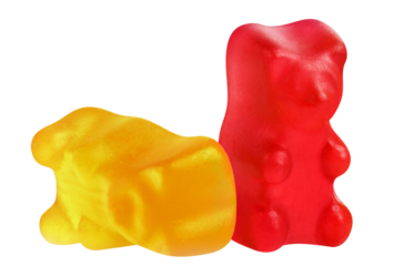 Colorful jelly gummy bears cut out