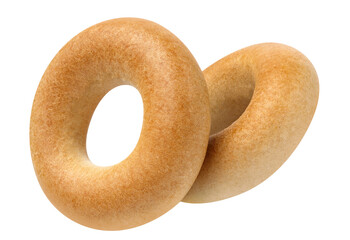 Delicious bread rings (bagels) cut out