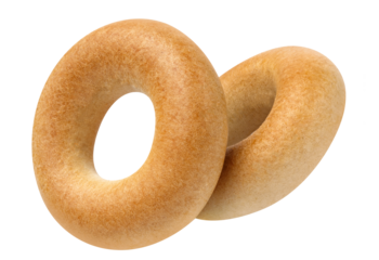 Delicious bread rings (bagels) cut out