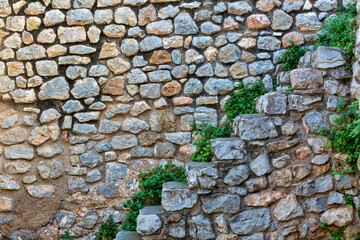 Stone staircase and wall from historic city for backgrounds and textures