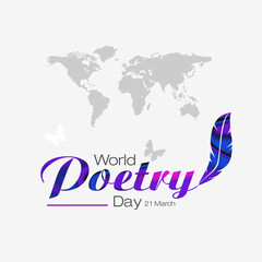 World Poetry Day Vector Illustration. International Poetry 21 March for social media, poster, banner. Vector Illustration