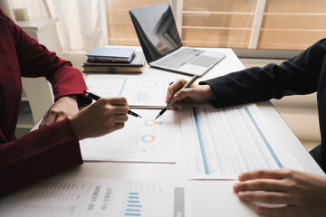 Business Consulting meeting working and brainstorming new business project finance investment concept.