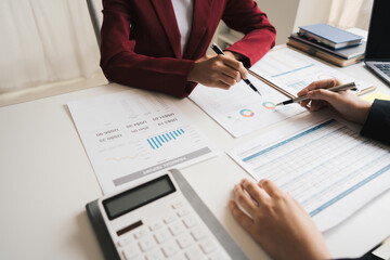 Business Consulting meeting working and brainstorming new business project finance investment concept.