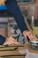 craftsman concept female working hands