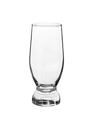 Empty glass on a white