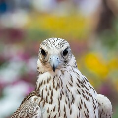 White falcon(National bird of the United Arab Emirates), close-up