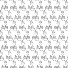 Doodle cupcake pattern