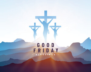 good friday religious background for spiritual faith and belief vecor