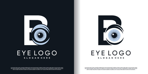 initial letter b logo design template with eye concept premium vector © andi