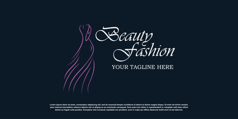 fashion logo design template with creative concept premium vector