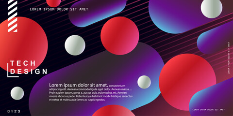 Colorful gradient wallpaper with 3d geometric shapes. Use for web page, party flyer, banner, promo etc. 
