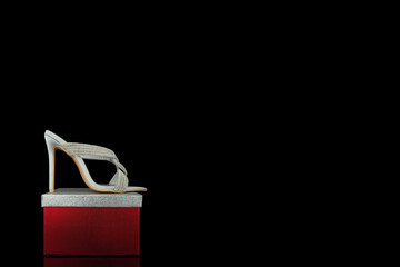  high heel shoes  on a black background