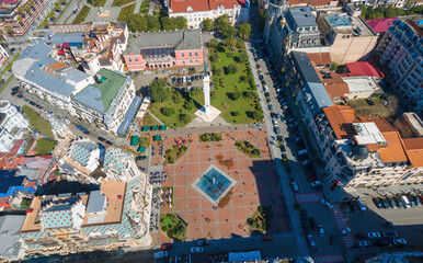 A bird's eye view of Europe Square, Batumi, Georgia