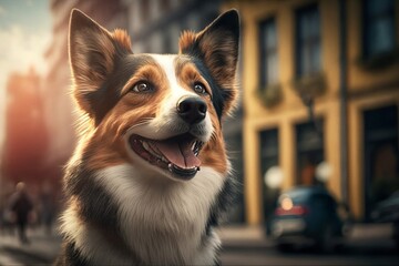 Charming Illustrations of Man's Best Friend a dog with a smile AI generated