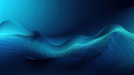 abstract blue waves background as minimal landscape, generative ai