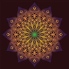 Circular pattern in form of mandala for Henna, Mending, tattoo, decoration. Decorative ornament in ethnic oriental style. Coloring book page.