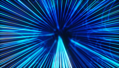 Abstract geometric background of radial lines. Dataflow tunnel. Explosive star. Movement effect. Background 3d render