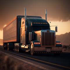 big truck on the doard during the night