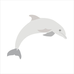 A dolphin is jumping on vector artwork