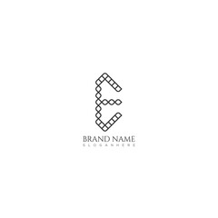 Modern letter e logo design in black and white template. Luxury alphabet logo design.