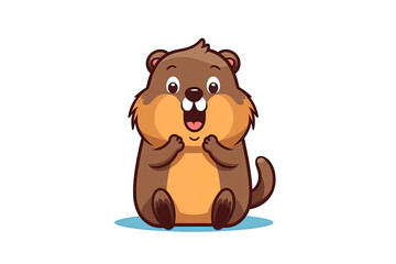 Fototapeta premium cute beaver vector illustration. Generative AI