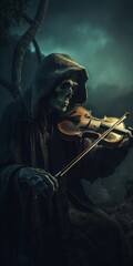 Death playing the violin. Gen AI