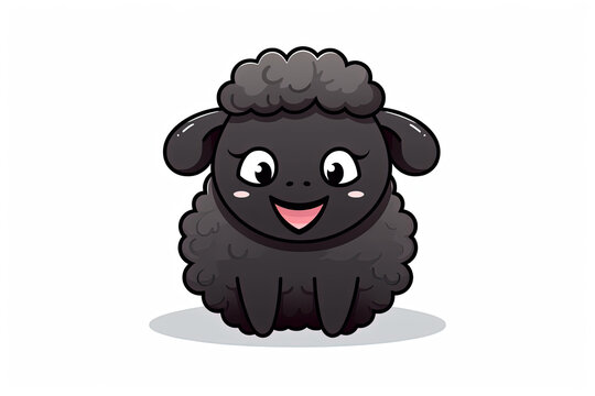 cute black sheep vector illustration