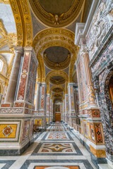 The marvelous interior of Montecassino Abbey, Lazio, Italy. 