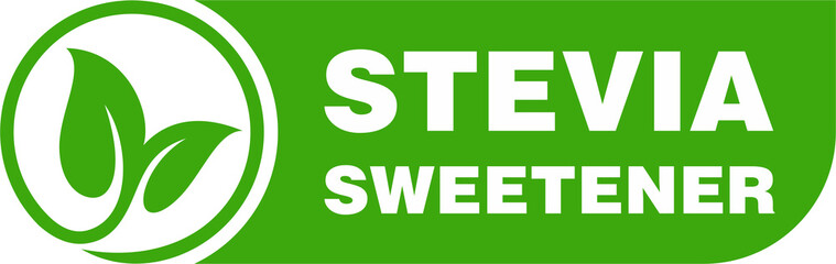Fototapeta na wymiar Stevia sweetener natural product label logo design, stevia sweet label stamp, stevia labeling for your product, natural product label, organic label