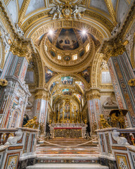 Fototapeta na wymiar The marvelous interior of Montecassino Abbey, Lazio, Italy. 