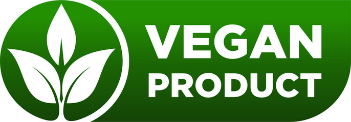 Vegan product label, vegan products labeling stamp with non-meat composition - isolated vector emblem