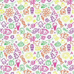 children's seamless doodle pattern