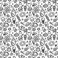 children's seamless doodle pattern 