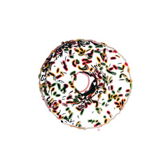 Color sketch of a donut with transparent background