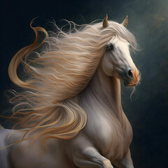 Naklejka na ściany i meble horse in the wind