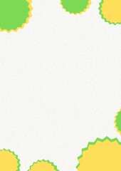 Obraz premium Yellow and Green A4 invitation happy celebrations card with stars bubbles