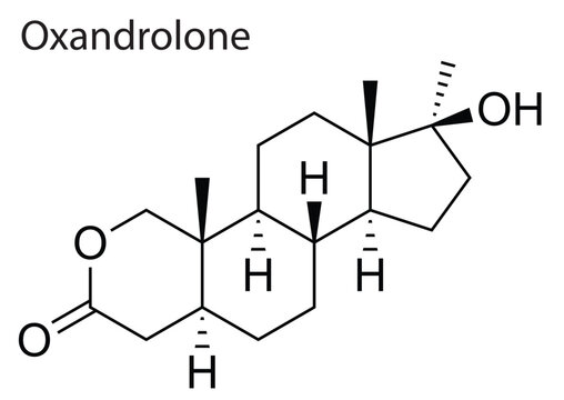 Vector of the chemical structure of Oxandrolone anabolic-androgenic steroid