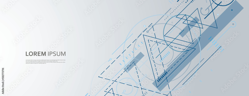Aufkleber Abstract banner background with triangles and lines. Technology connect vector design. Dynamic motion